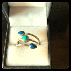 Lapis and Turquoise Sterling Ring